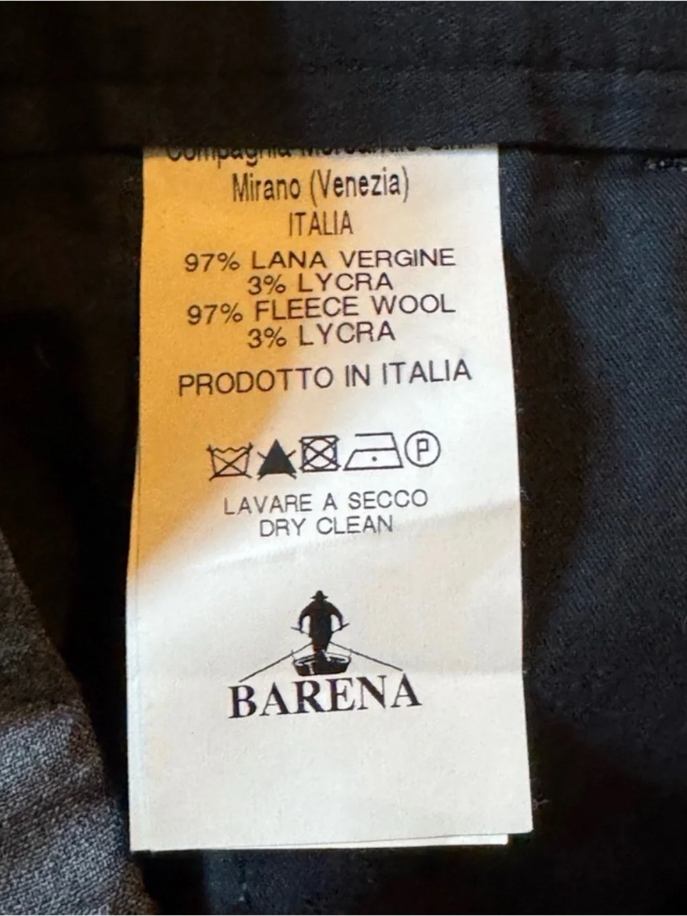 Barena Spring/Summer Wool Blend Gray Dress Pants, Slim Fit - Size 50 (M/L)